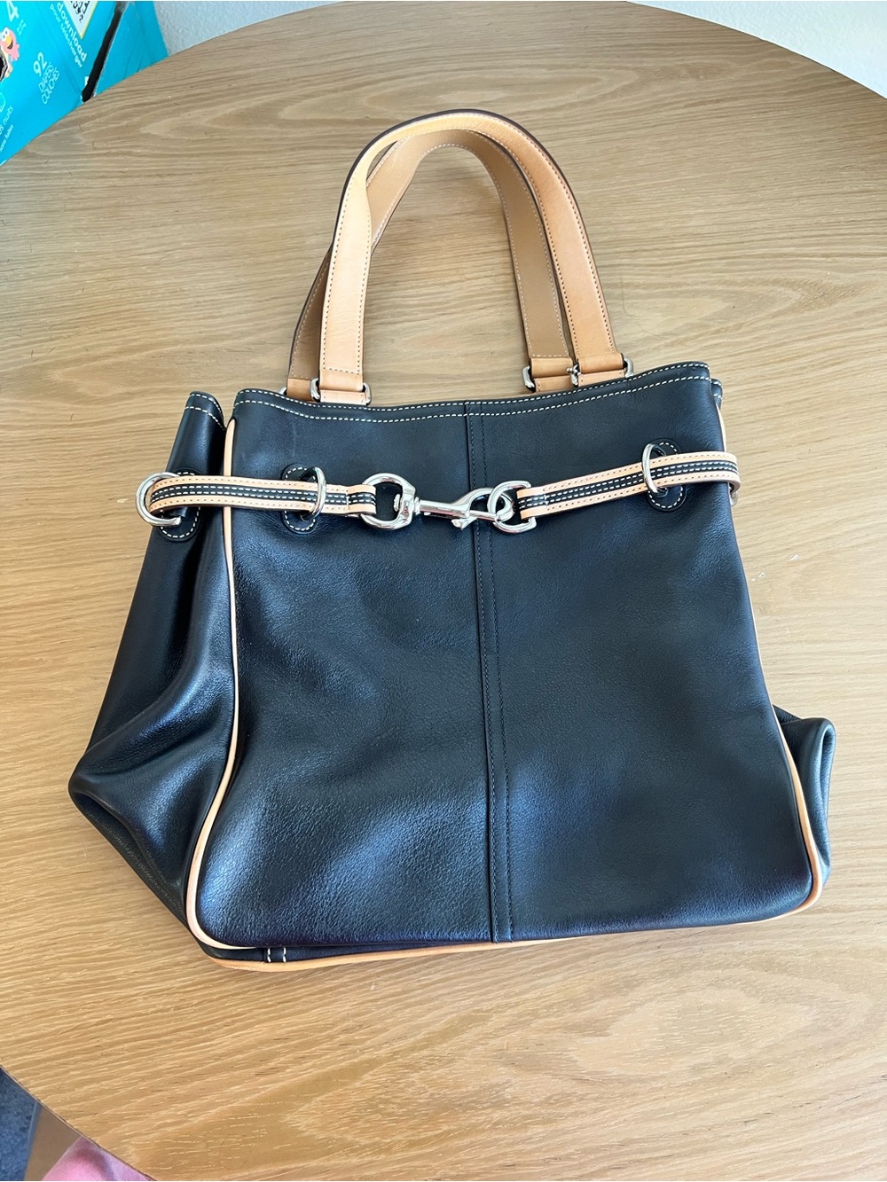 Vintage Coach Black Leather Hobo Shoulder Bag